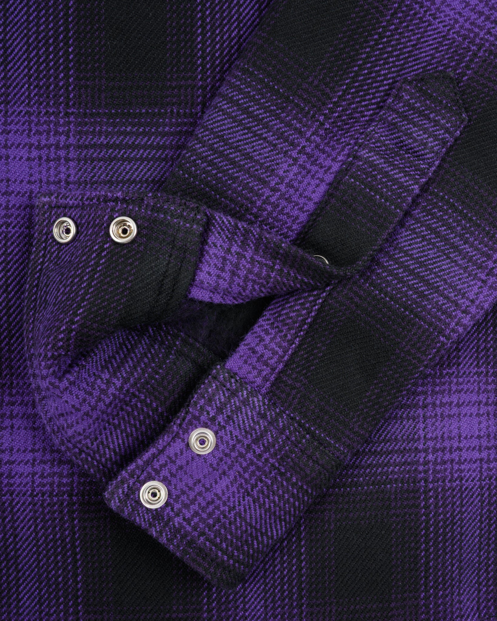 IHSH-264-PUR Ultra Heavy Flannel Ombré Check Western Shirt - Purple/Black - 23