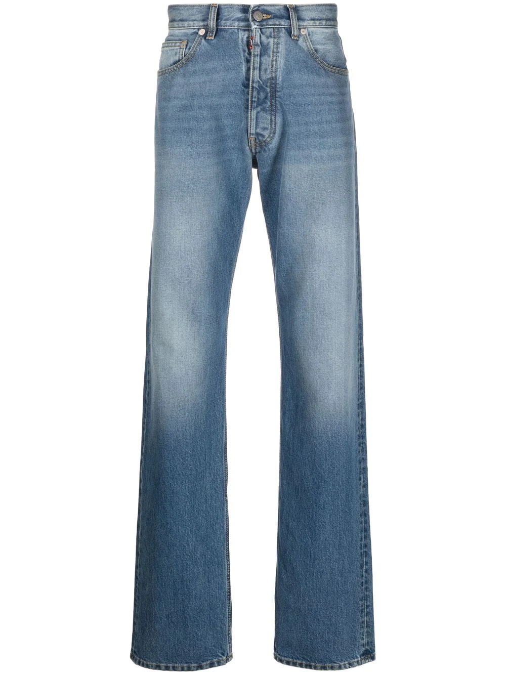 four-stitch straight-leg jeans - 1