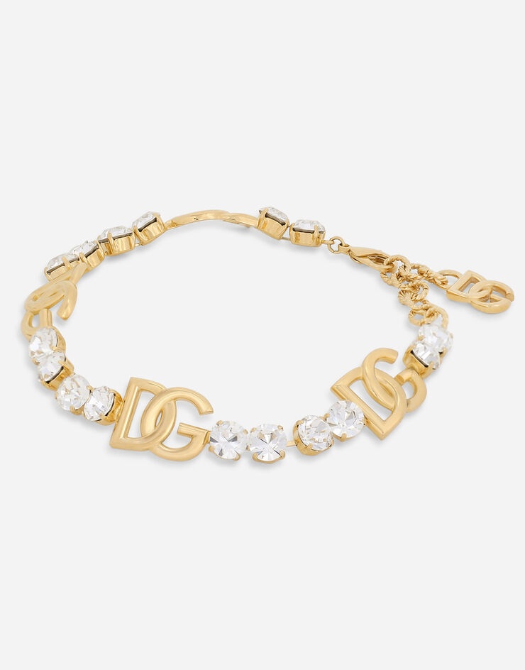 Rhinestoned choker with DG logo - 2