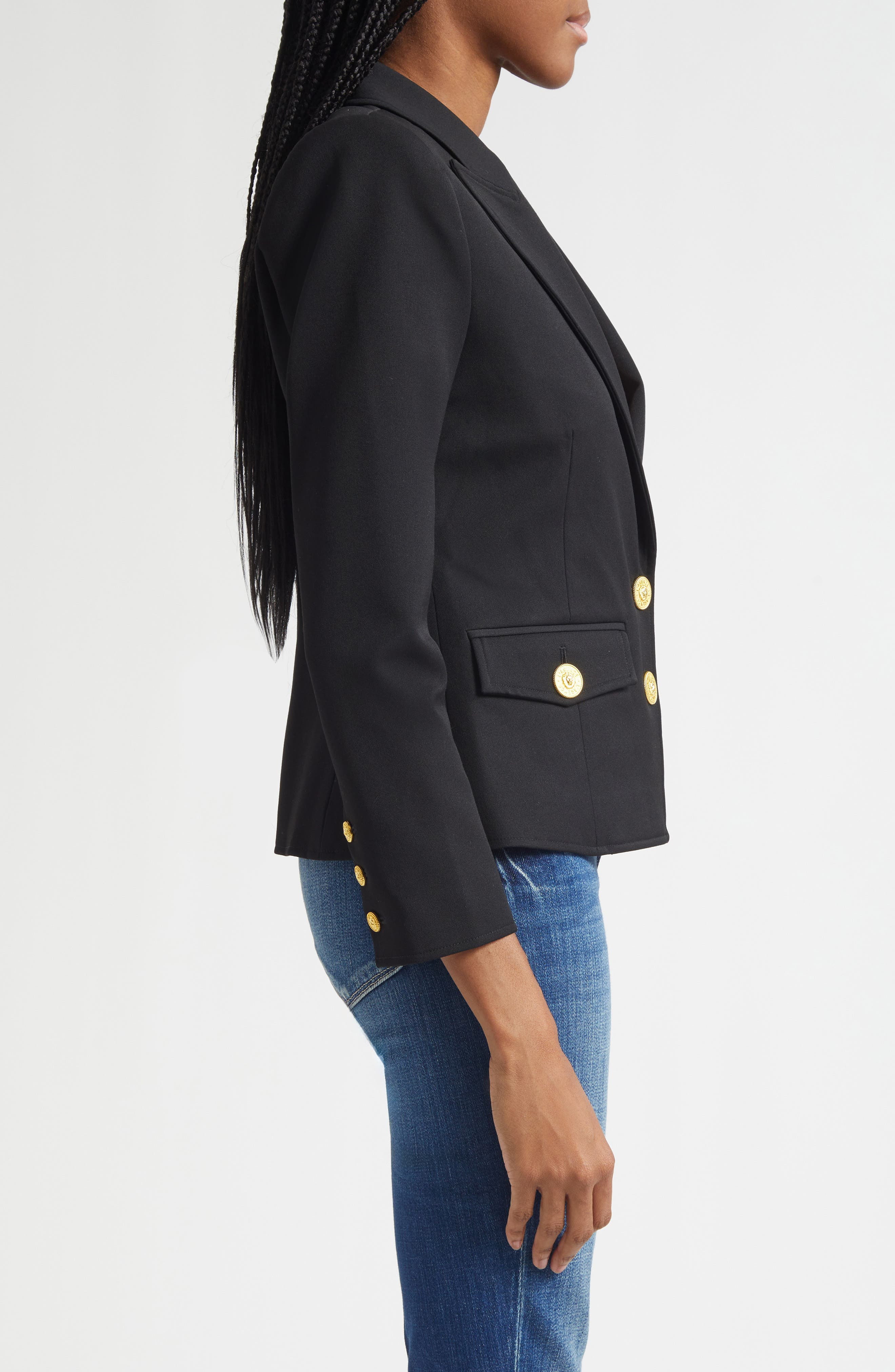 L'AGENCE Wylla Structured Blazer in Black at Nordstrom - 4