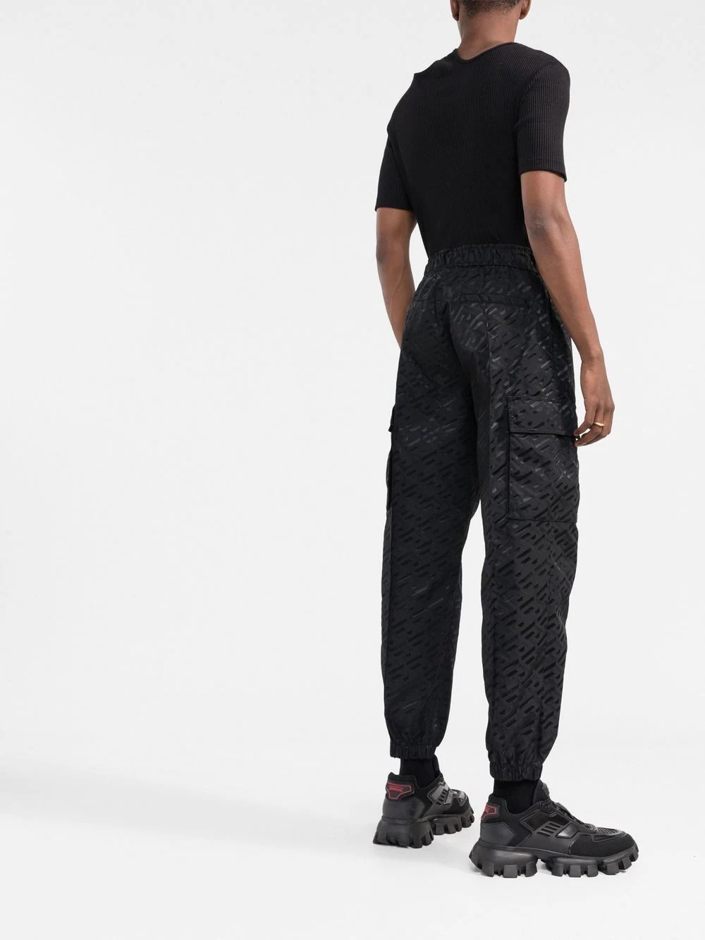 logo-jacquard track pants - 4