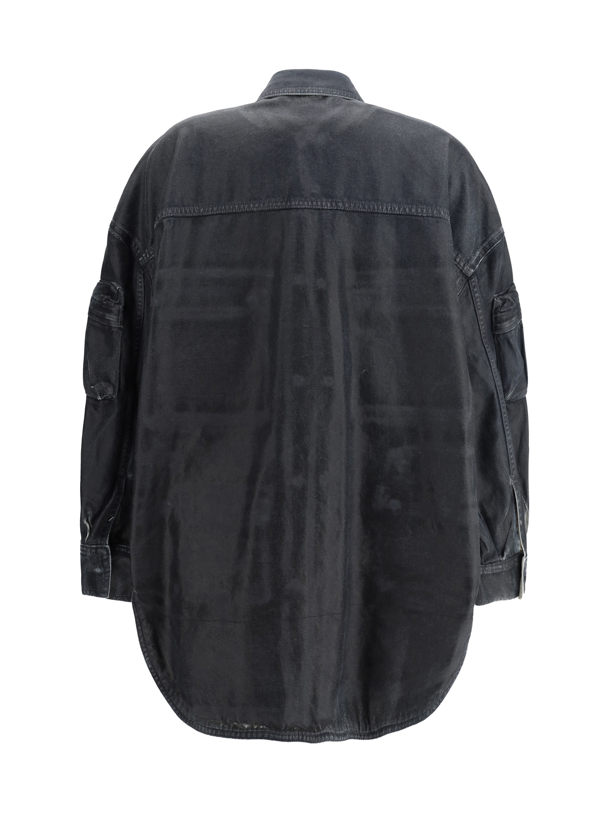ジャケット THE ATTICO FW24 FERN COAT (247WCB48D088 100) THE ATTICO Fern Denim Jacket BLACK | Base Blu