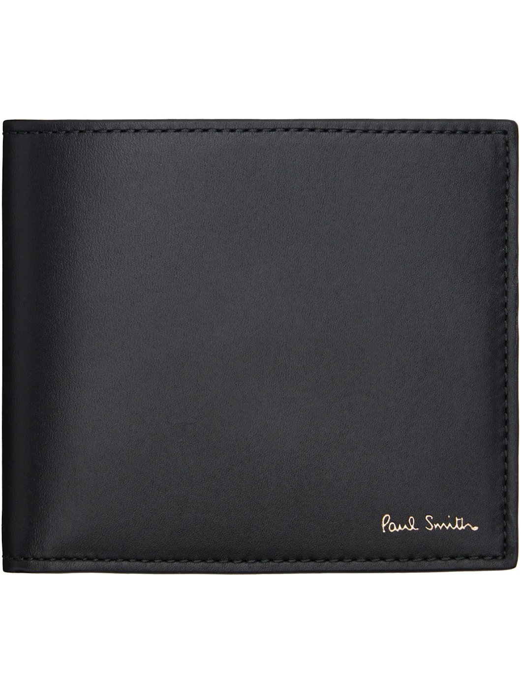 Black Leather 'Signature Stripe' Interior Billfold & Coin Wallet - 1