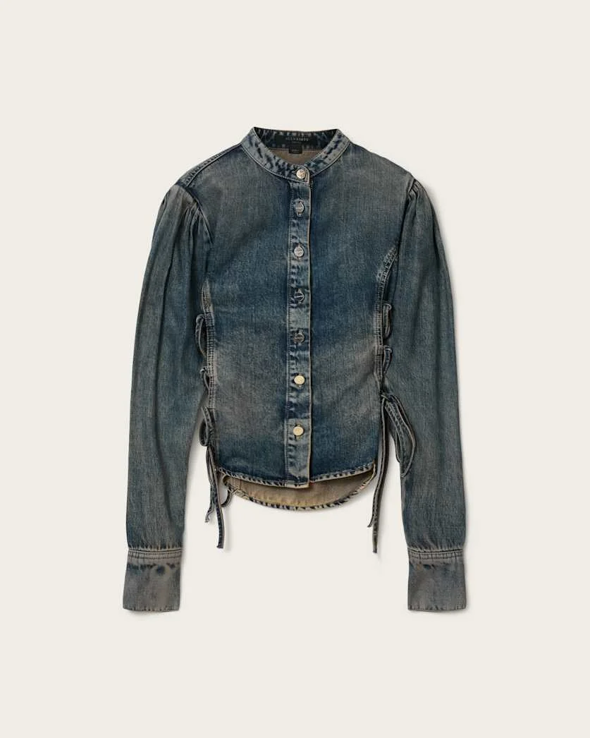 EVANNA DENIM FITTED SHIRT - 1