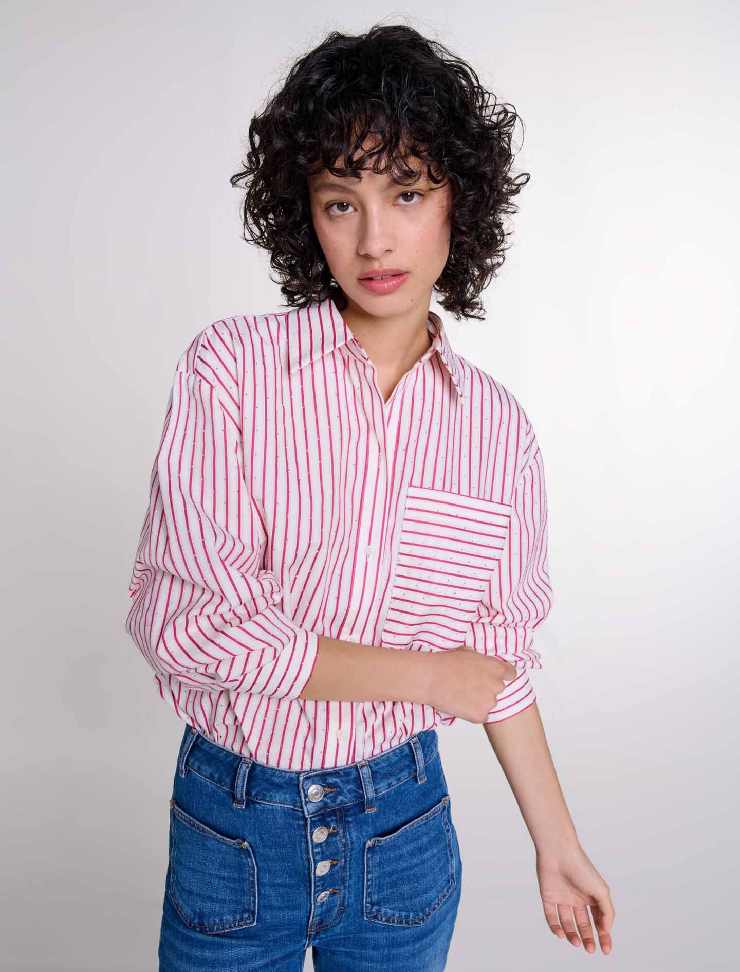 Striped rhinestone shirt - 5