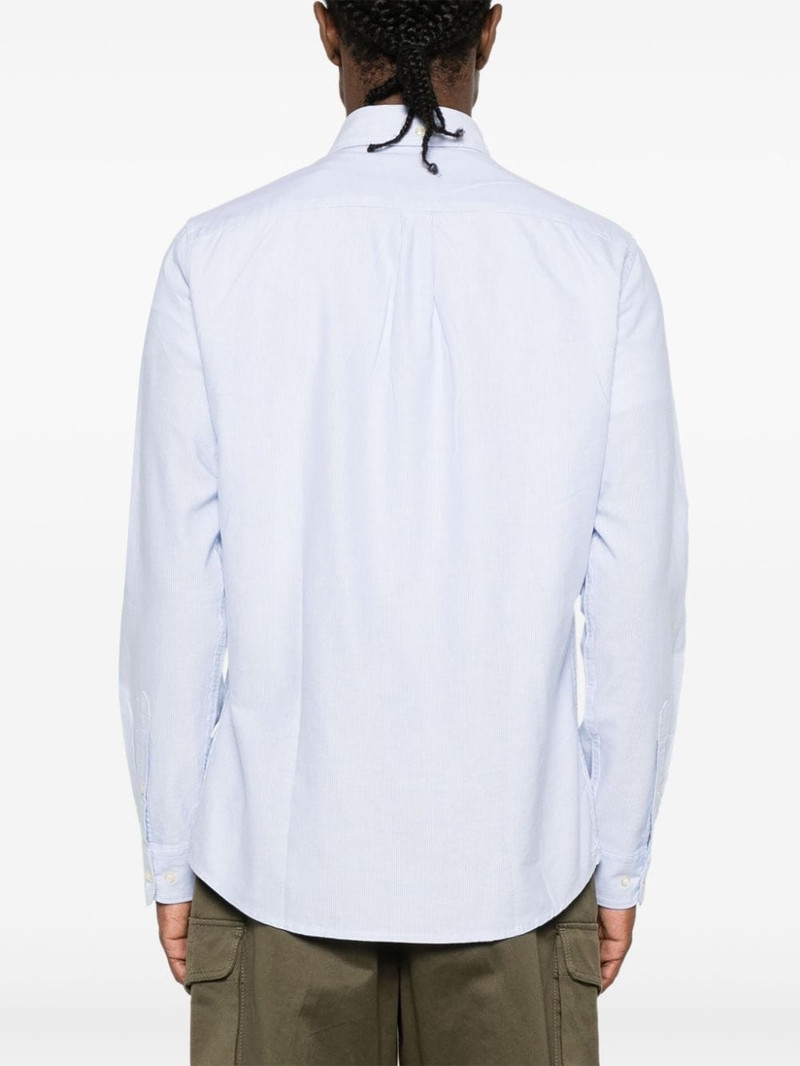 logo-embroidered striped shirt 4