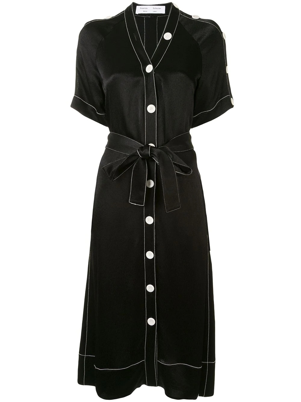 contrast stitching shirt dress - 1