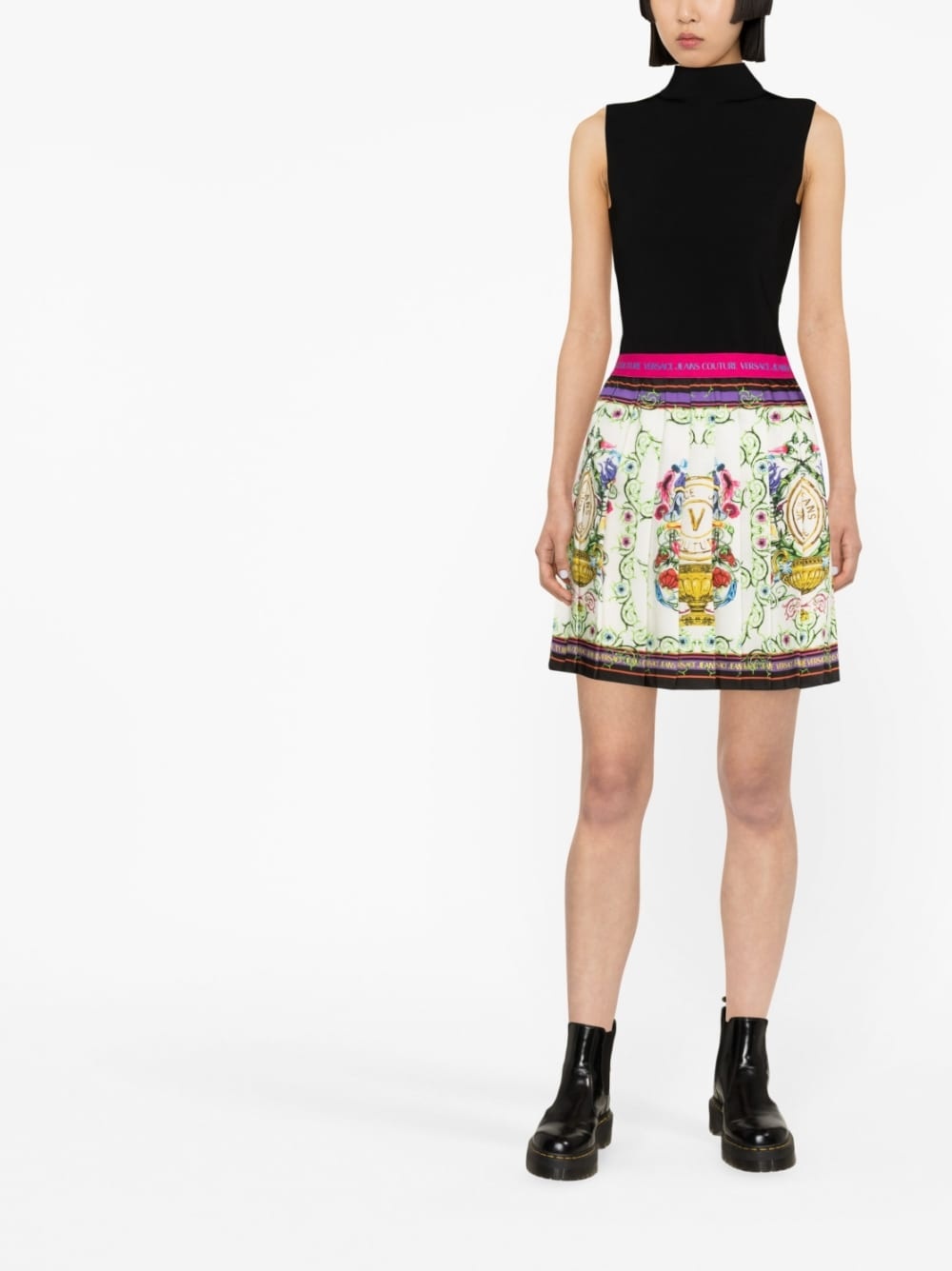 V-Emblem Garden miniskirt - 2