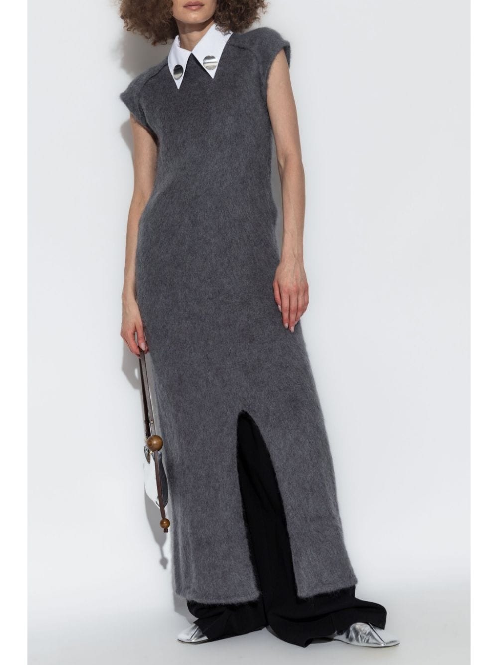 front-slit knitted maxi dress - 2