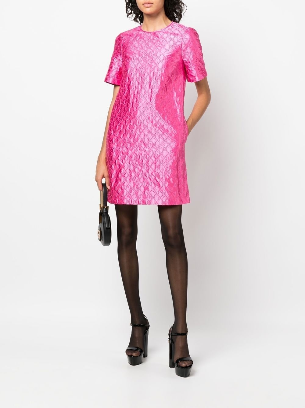 GG-embroidered monogram shift dress - 2