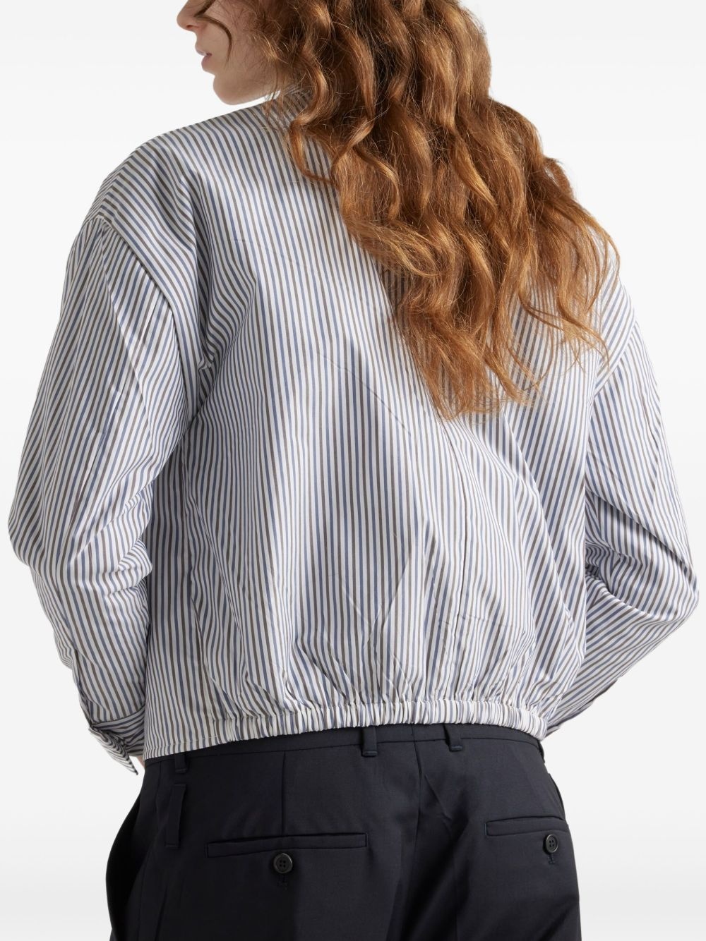striped poplin blouson jacket - 4