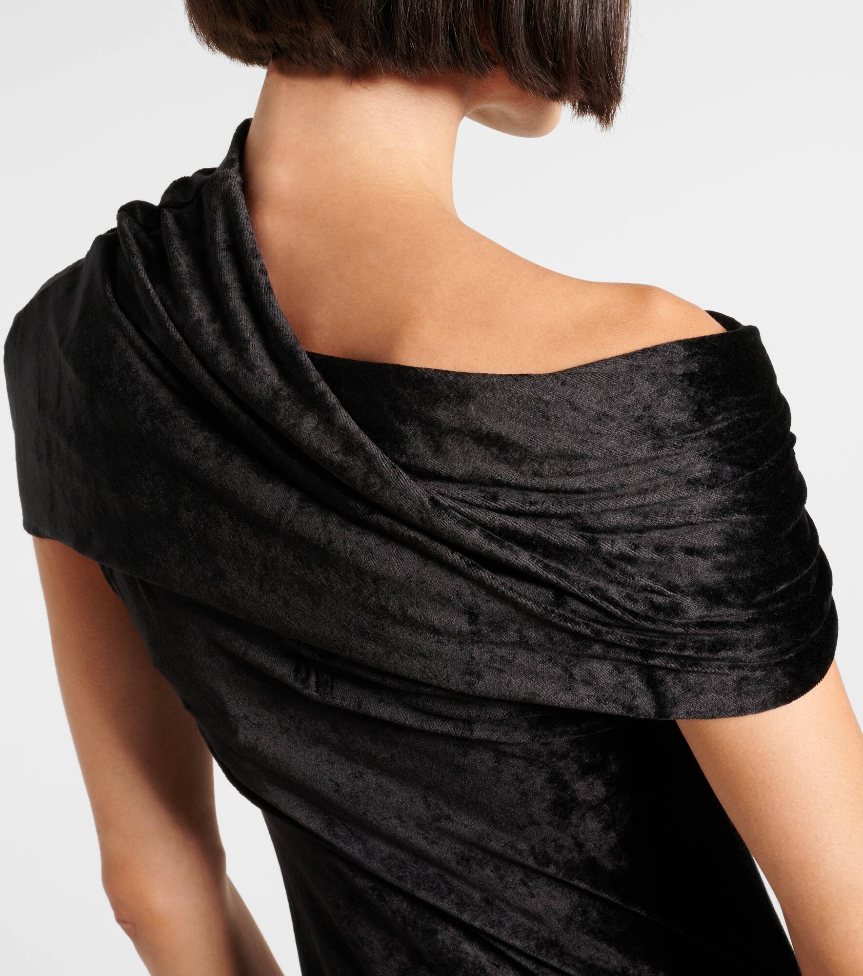 Lola asymmetric velvet gown - 6