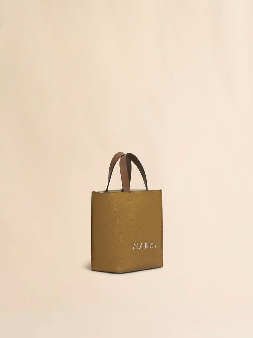 MUSEO SOFT MINI BAG IN BROWN COLOUR-BLOCK LEATHER WITH MARNI MENDING - 5