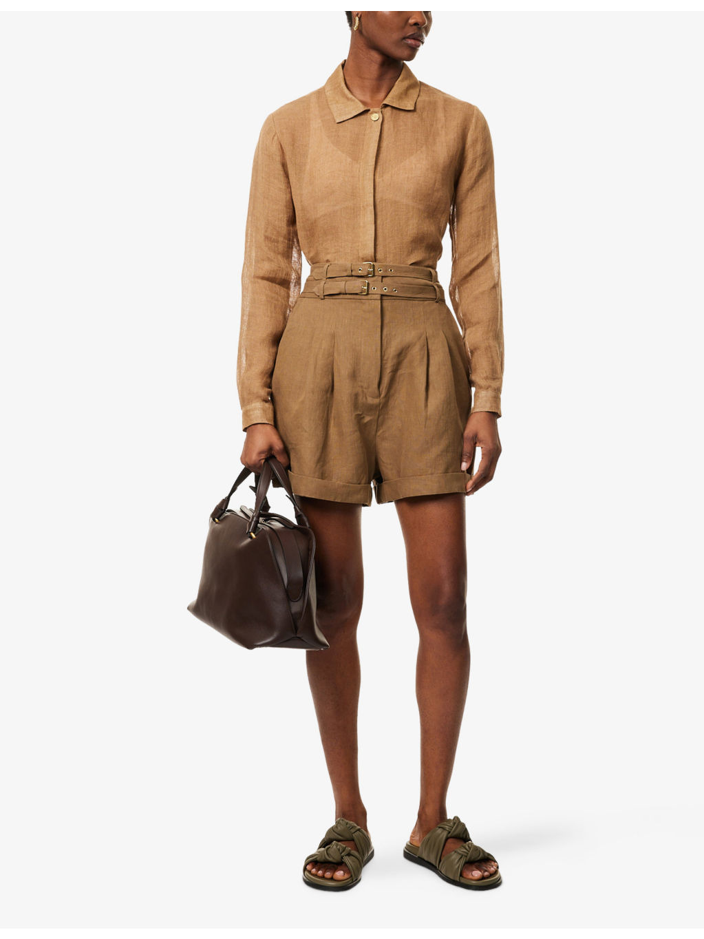 Aqiva Pleated Linen Shorts - 2