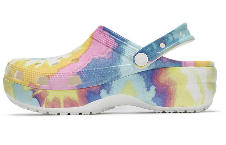 (WMNS) Crocs Classic clog clouds Tie Dye Printing Lightweight Cozy Sports Sandals Pink Blue 207151-9 - 2