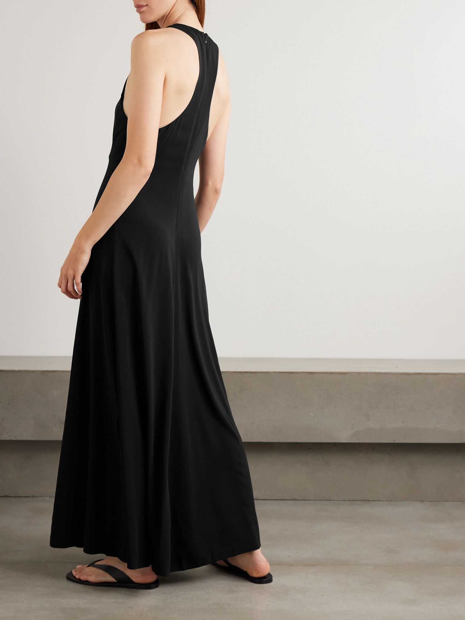 Crepe maxi dress Black - 3