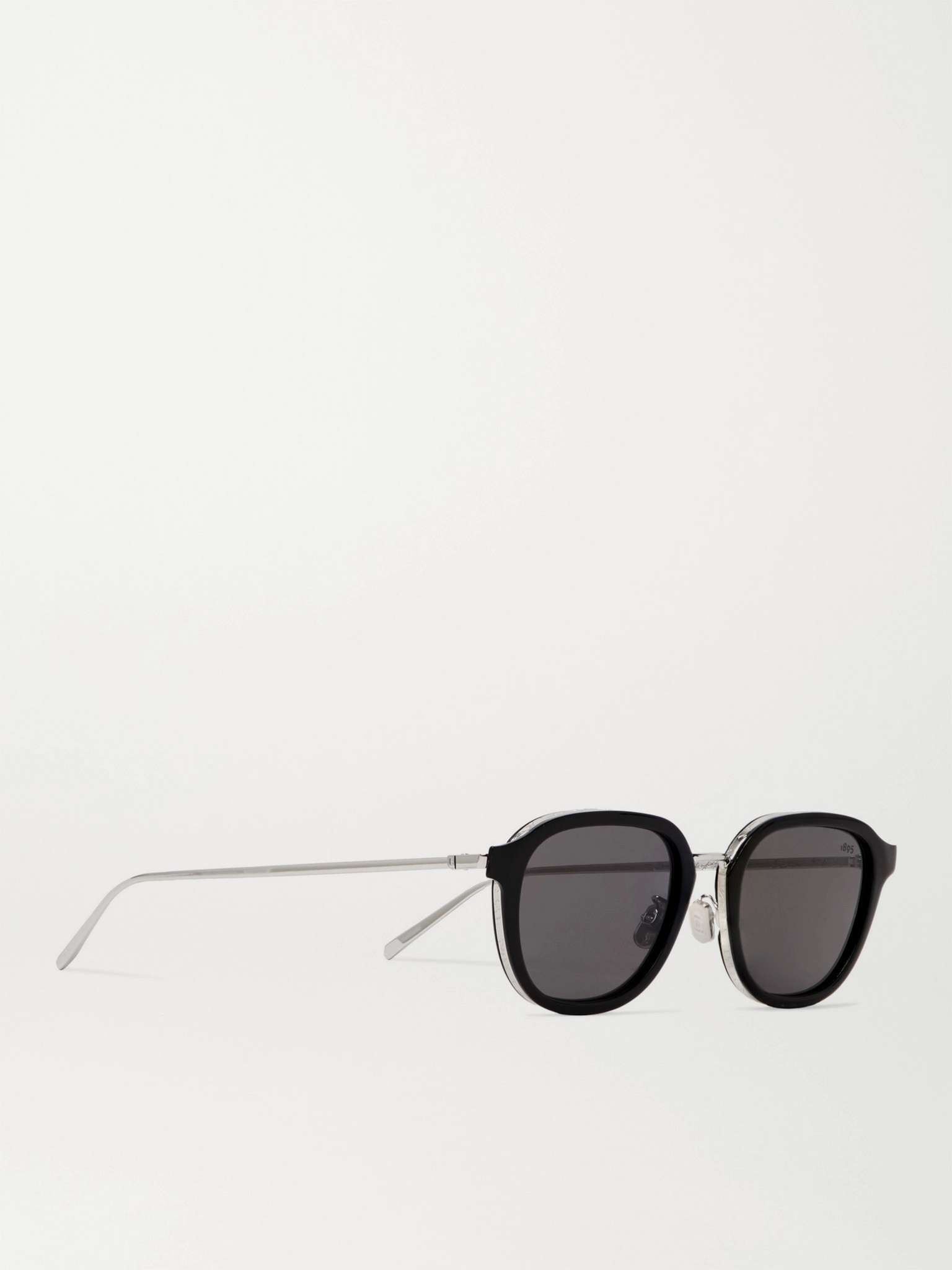 Round-Frame Acetate and Scritto Silver-Tone Sunglasses - 3