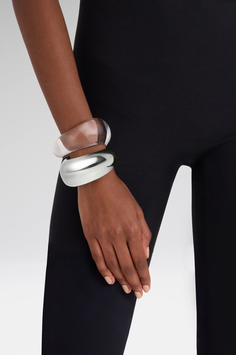 GEMINI CUFFS SILVER METAL AND PLEXIGLASS BASE 3