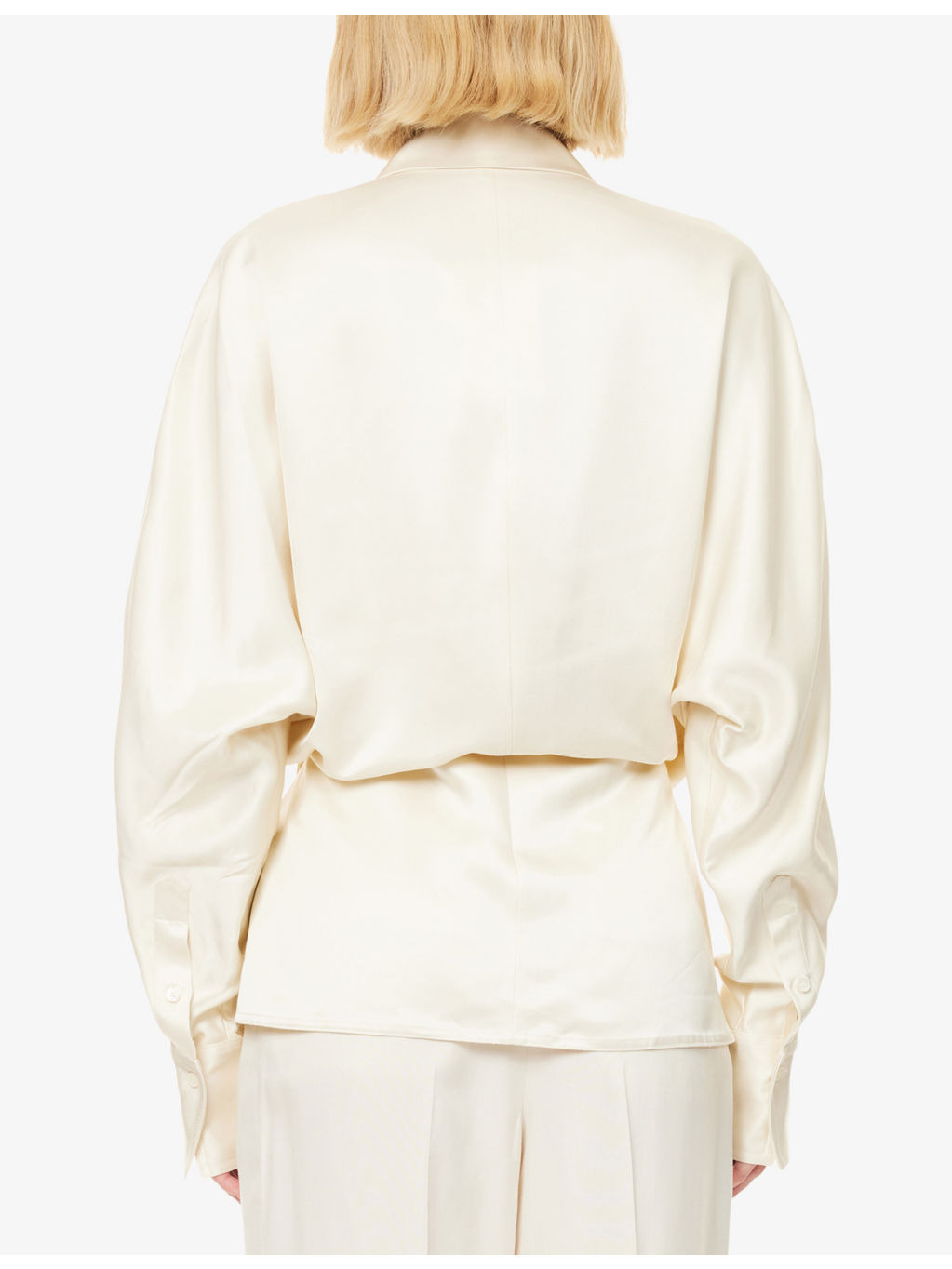 Wrap Notch-Lapels Woven Blouse - 4