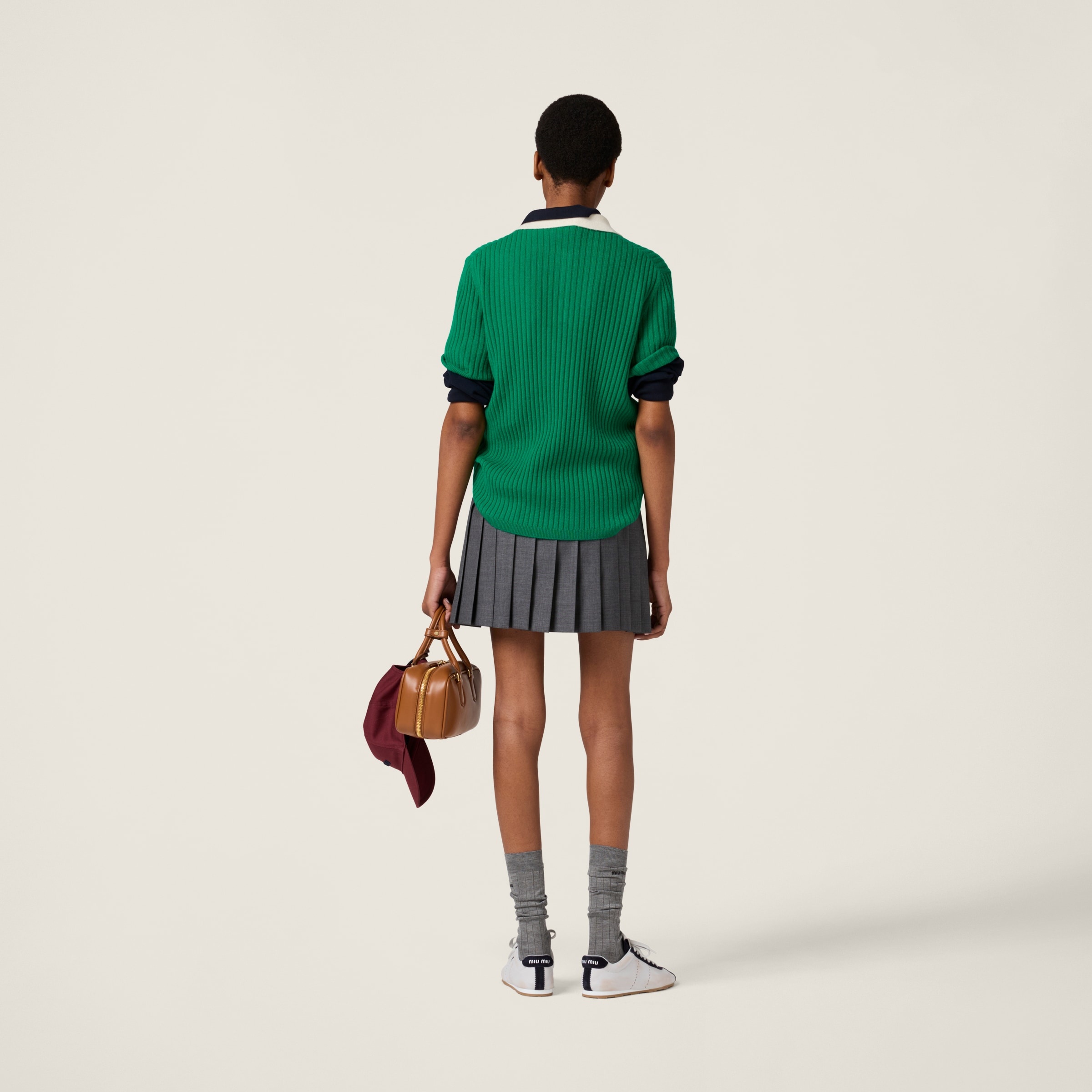 Ribbed cashmere polo shirt - 3