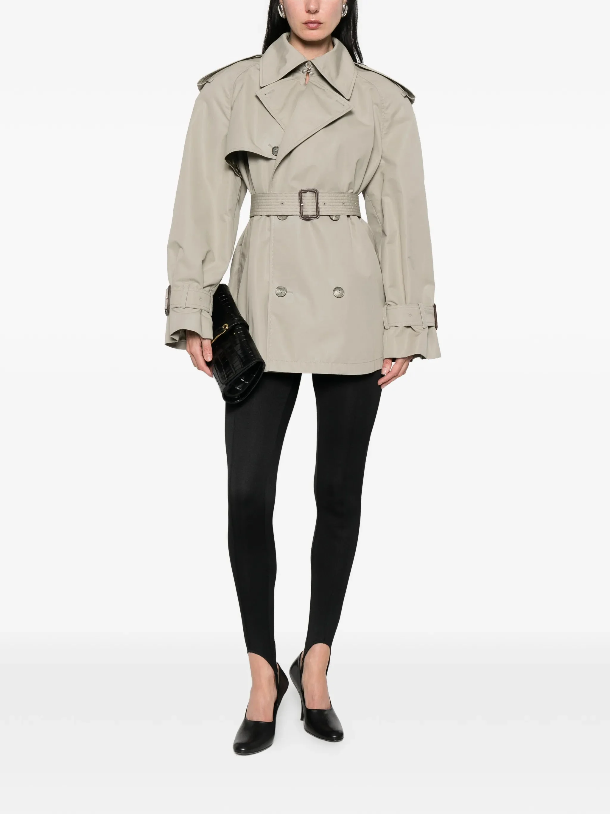 belted trench coat - 1