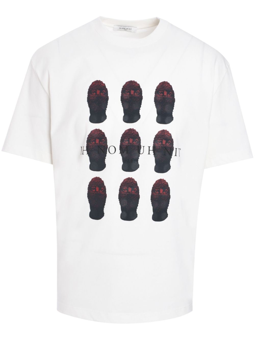 masks-print cotton T-shirt - 1