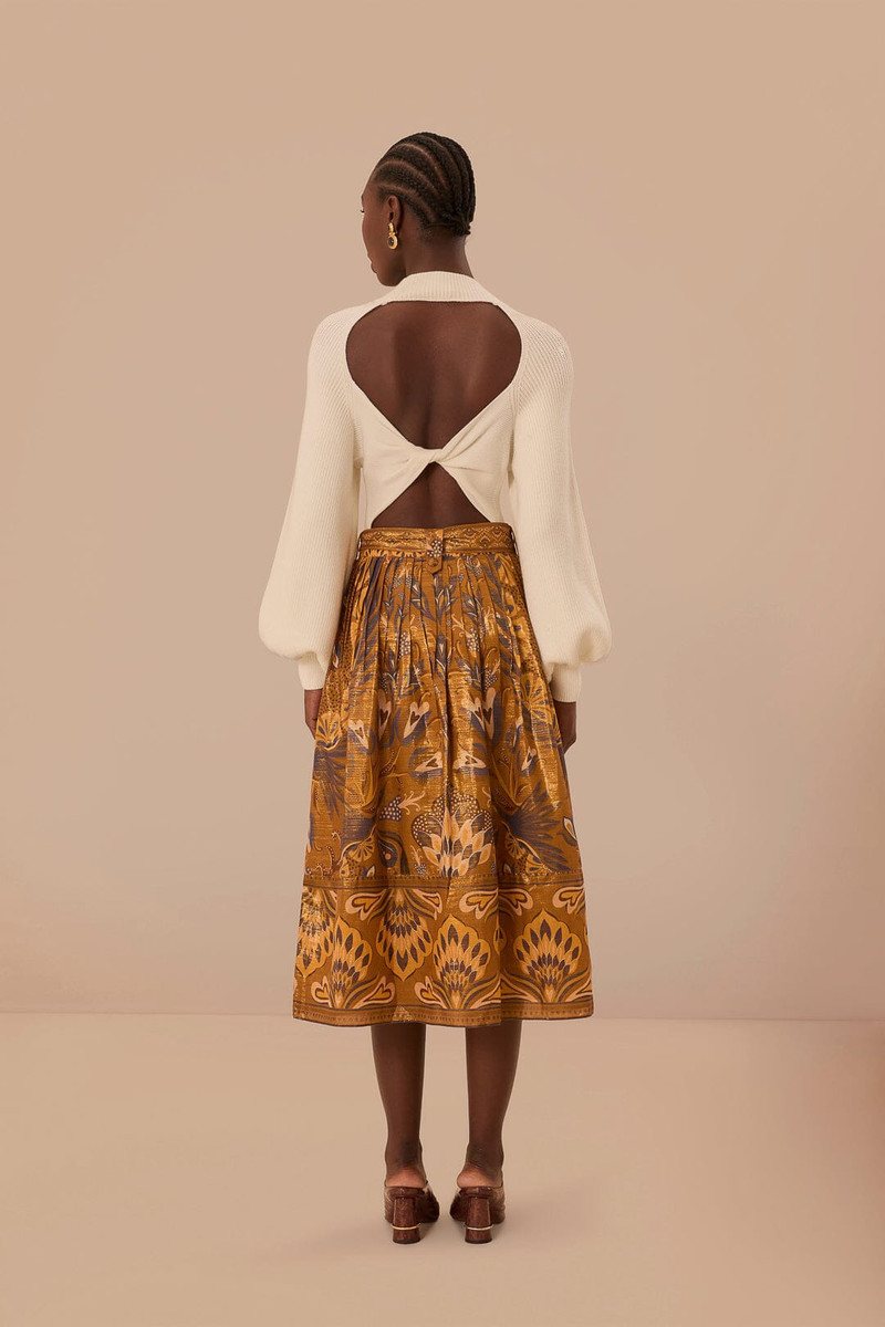 Gold Heart Forest Midi Skirt 4