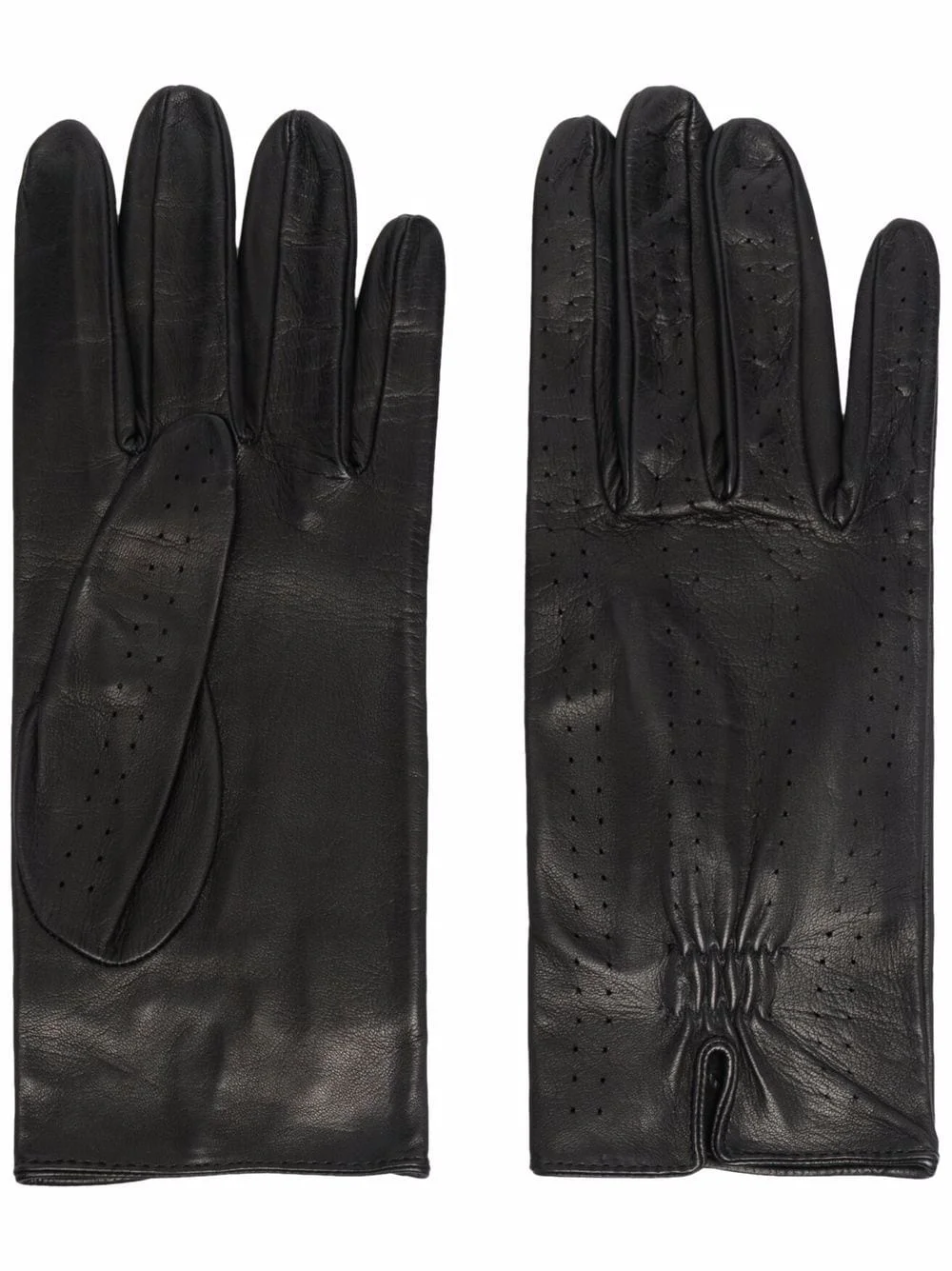 perforated leather gloves - 1