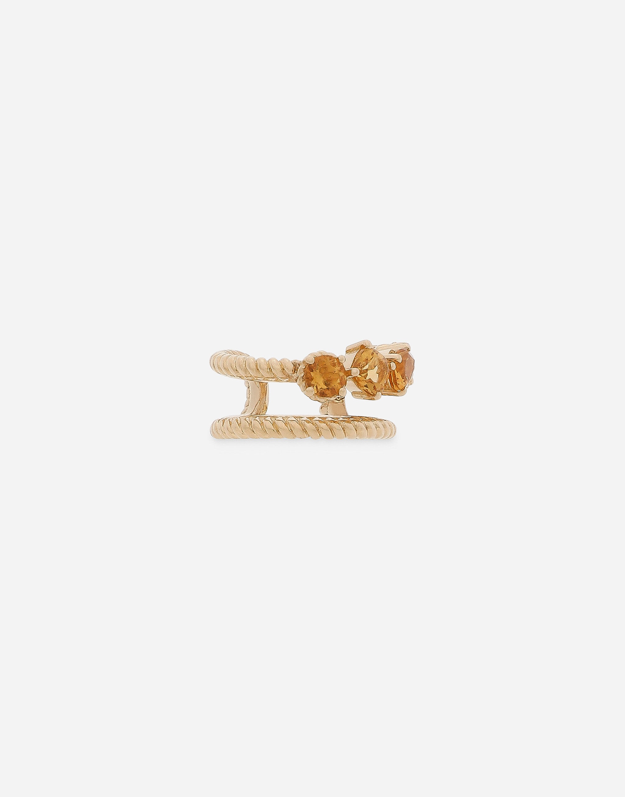 Single earring double earcuff in yellow gold 18k with citrines - 1