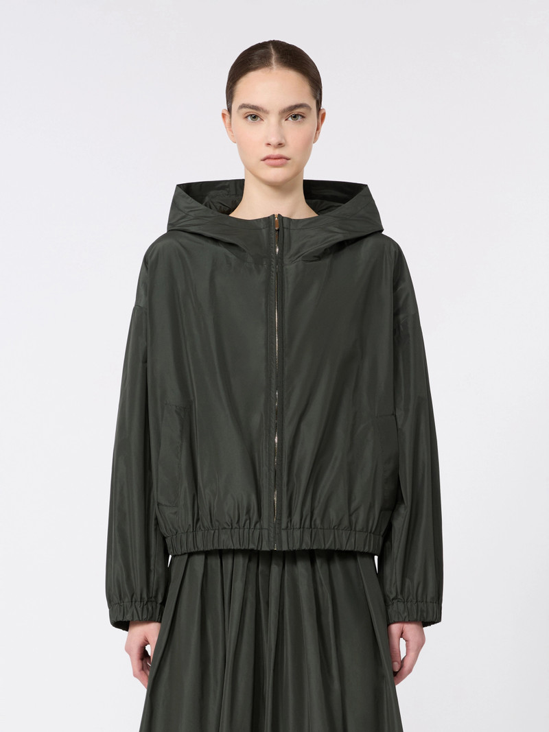 ELISEO Water-repellent taffeta hooded jacket - DARK GREEN 3