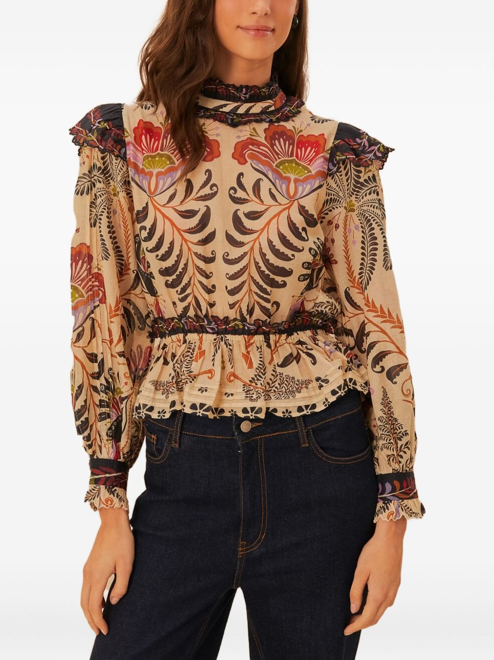 floral-print blouse - 1
