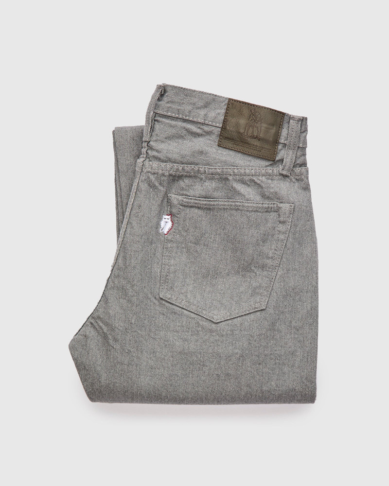 Pure Blue Japan PBJBOW-003-GR "Moonrock" 14oz Rinsed Selvedge Heather Grey Denim - Regular Straight Fit outlook