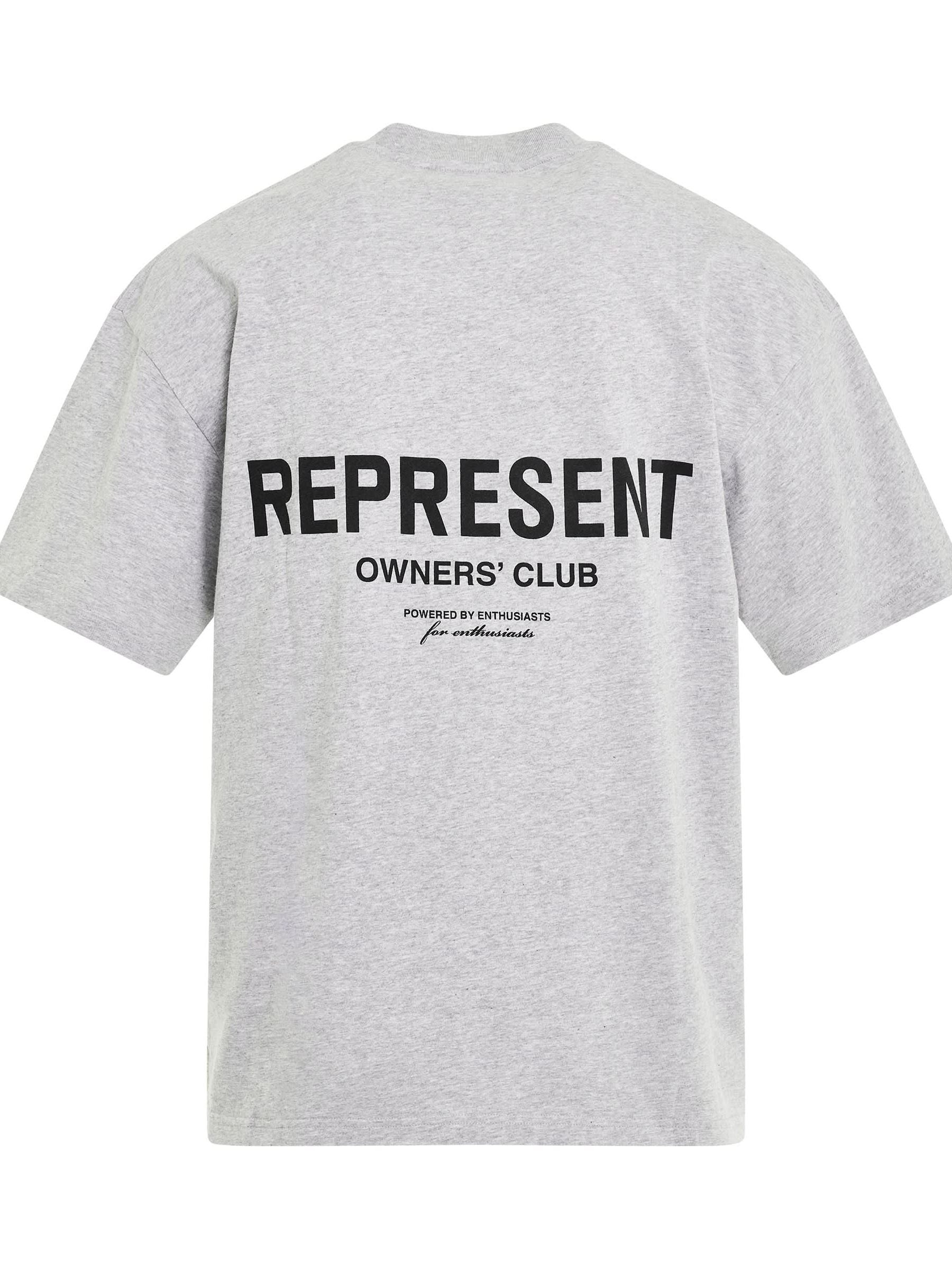 New Represent Owners Club T-Shirt in Ash Grey/Black - 4