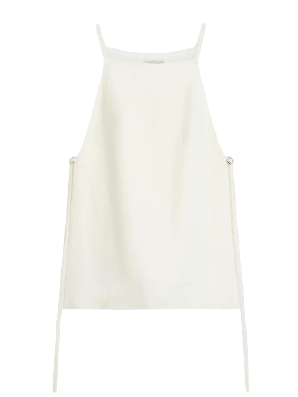 Belted Side Detail Top in Off White - 1