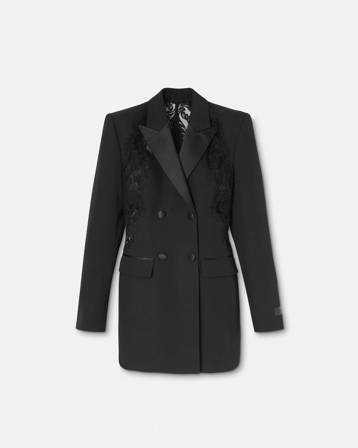 ワンピース Versace Black Crepe And Chiffon Blazer Dress Versace Black Crepe And Chiffon Blazer Dress | italist