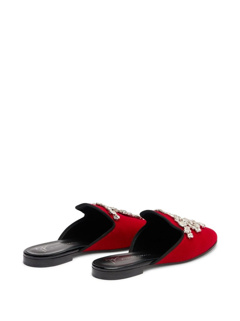 Elsa crystal velvet mules 3