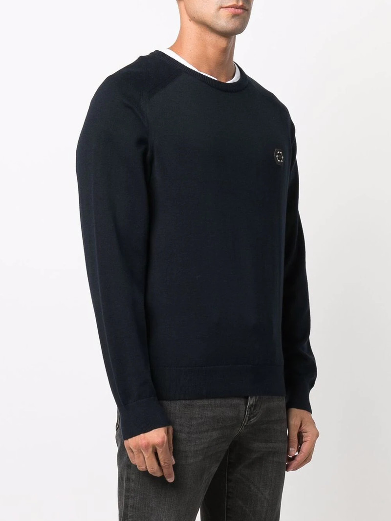 logo-patch crew neck jumper 3