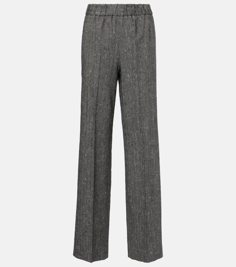 High-rise wool-blend wide-leg pants - 1