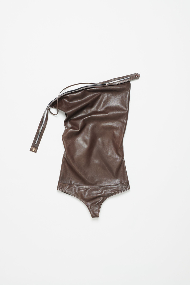 Leather bodysuit - Dark brown 1