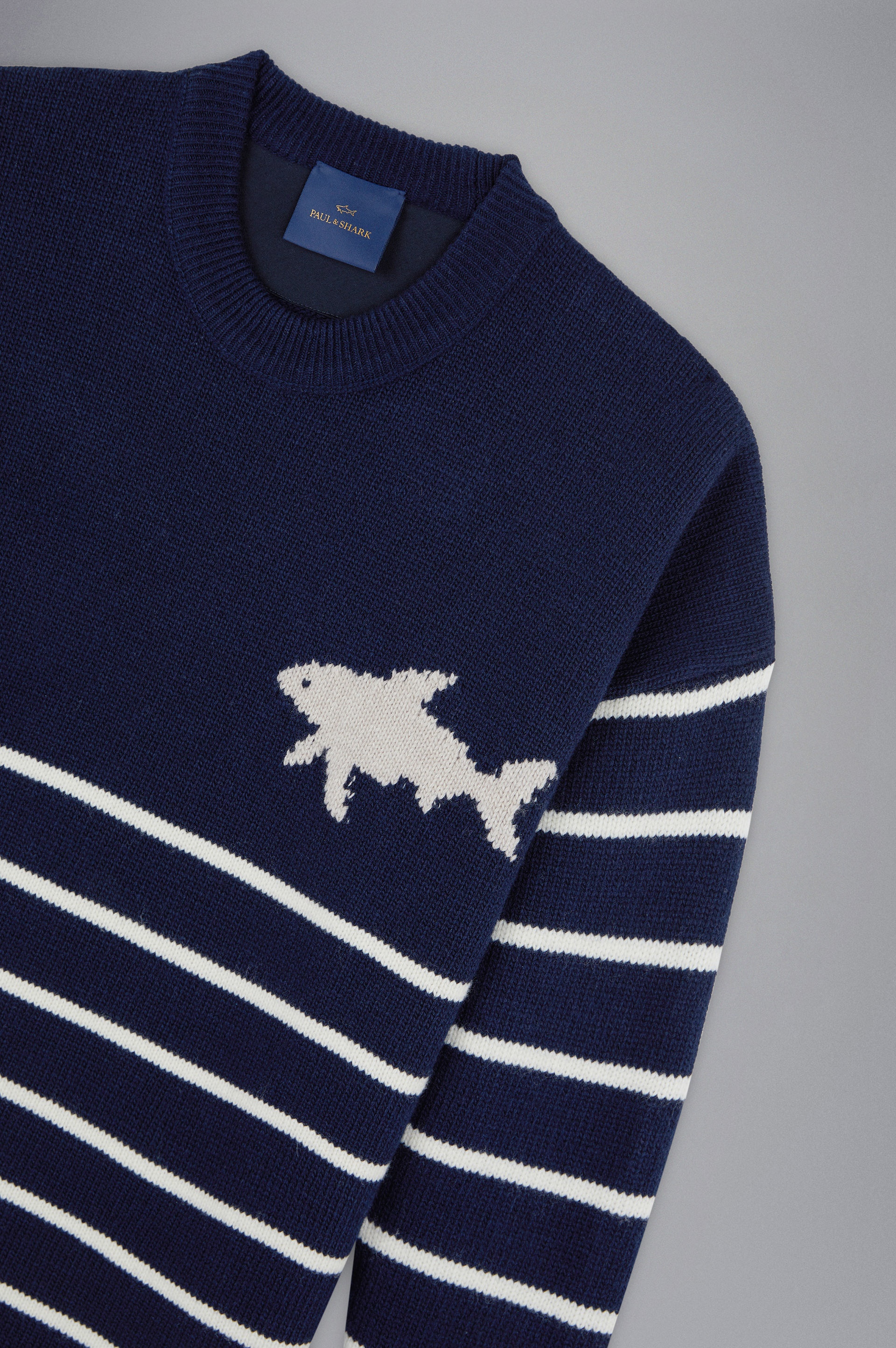 RE-WOOL CREWNECK WITH SHARK INLAY - 5