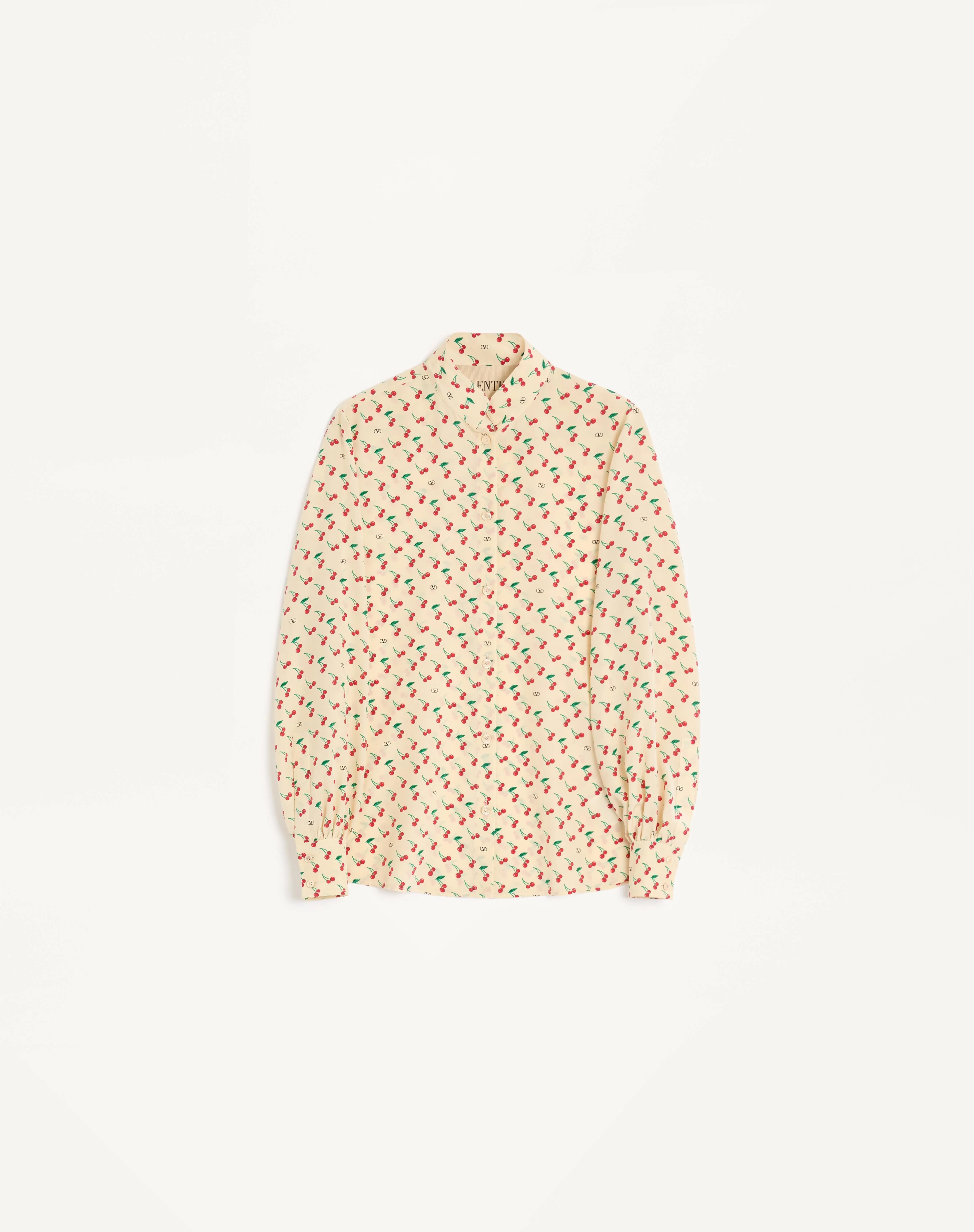 CREPE DE CHINE SHIRT WITH CHERRYFIC PRINT - 1