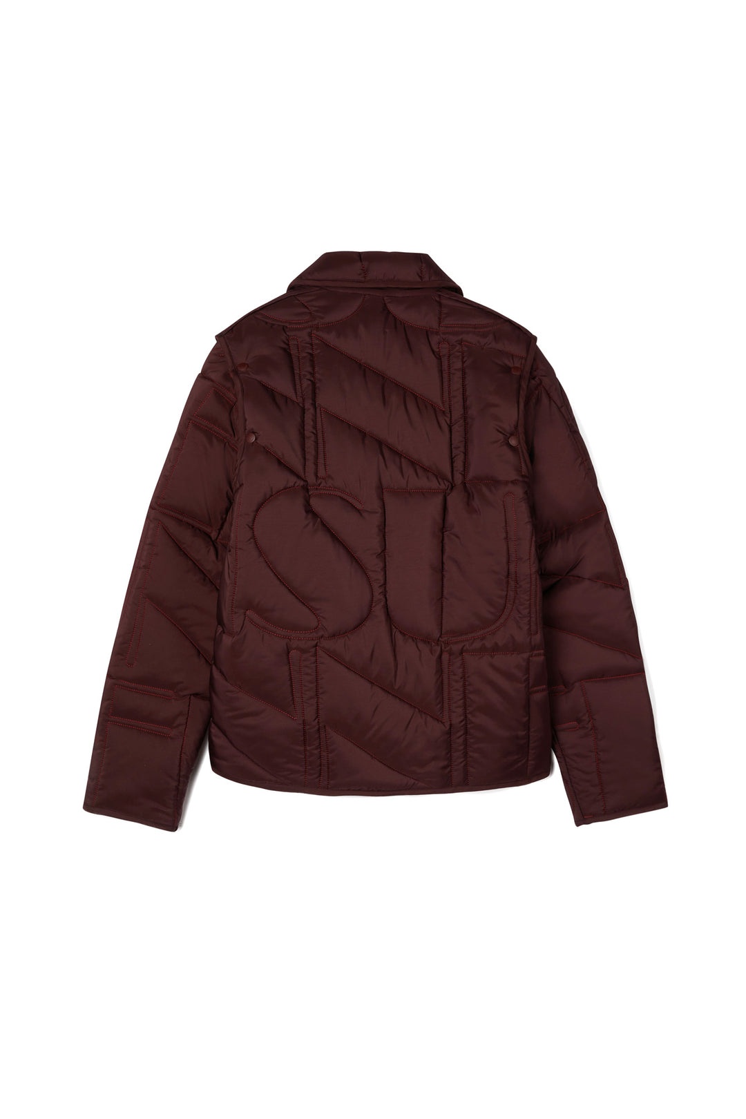 PADDED JACKET / maroon / embroidered allover logo - 2