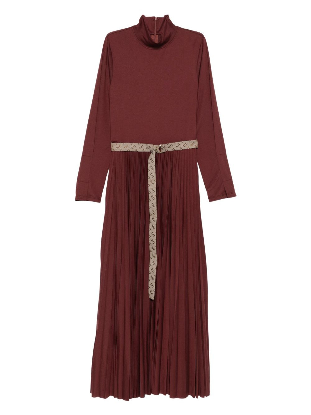 pleated high-neck dress - 1