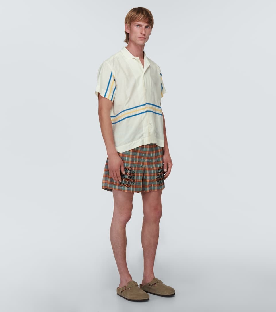 Stripe-trimmed cotton shirt - 2