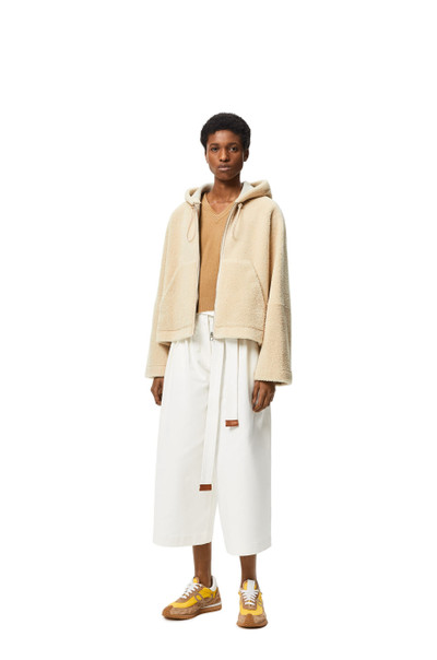 Loewe Hooded zip jacket in shearling outlook