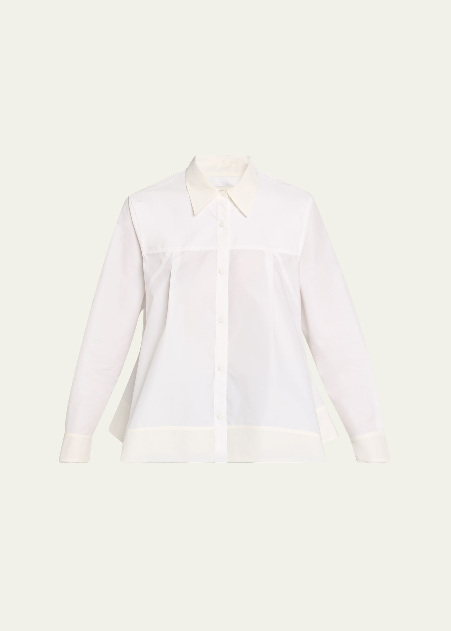 Flounce-Hem Long-Sleeve Shirt - 1