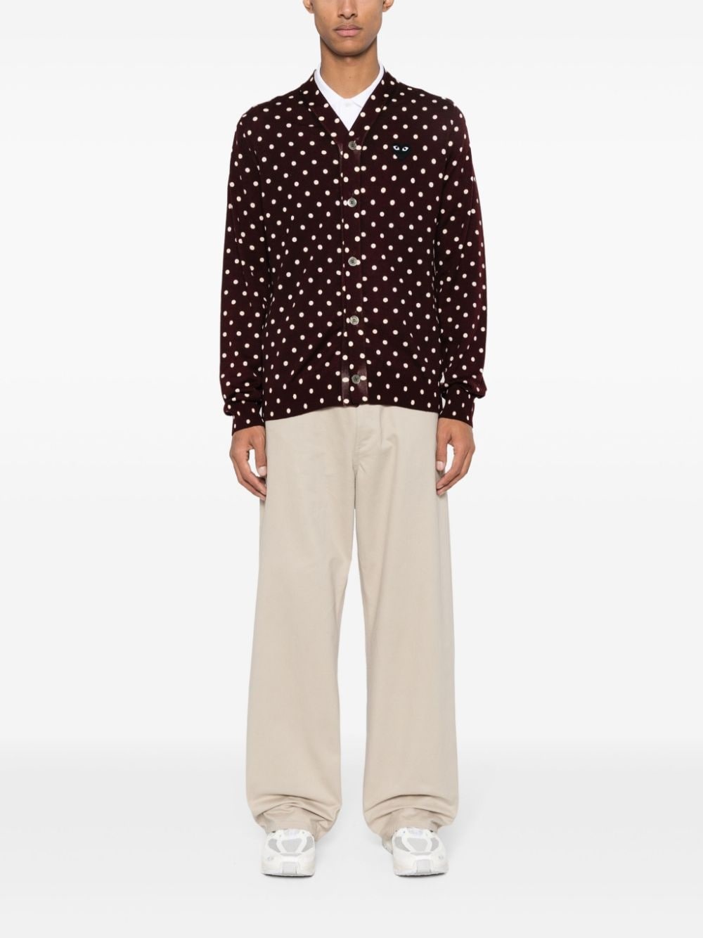 polka-dot wool cardigan - 2