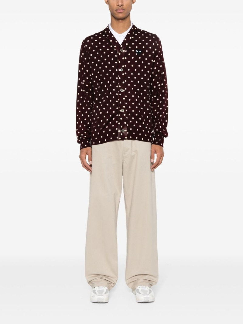 Comme des Garçons PLAY polka-dot wool cardigan outlook
