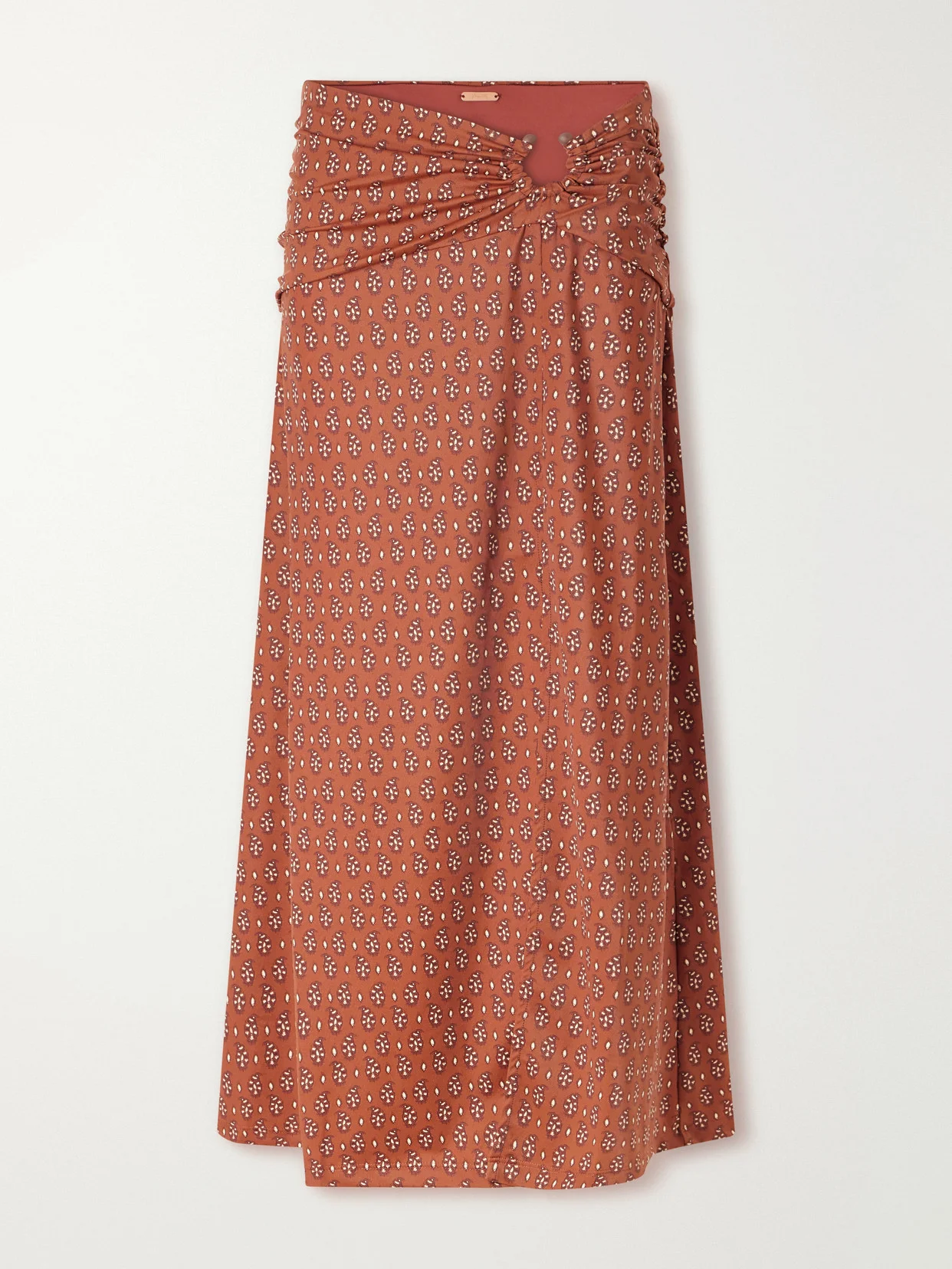 Brown Under The Sun Gathered Printed Recycled Coverup - 1