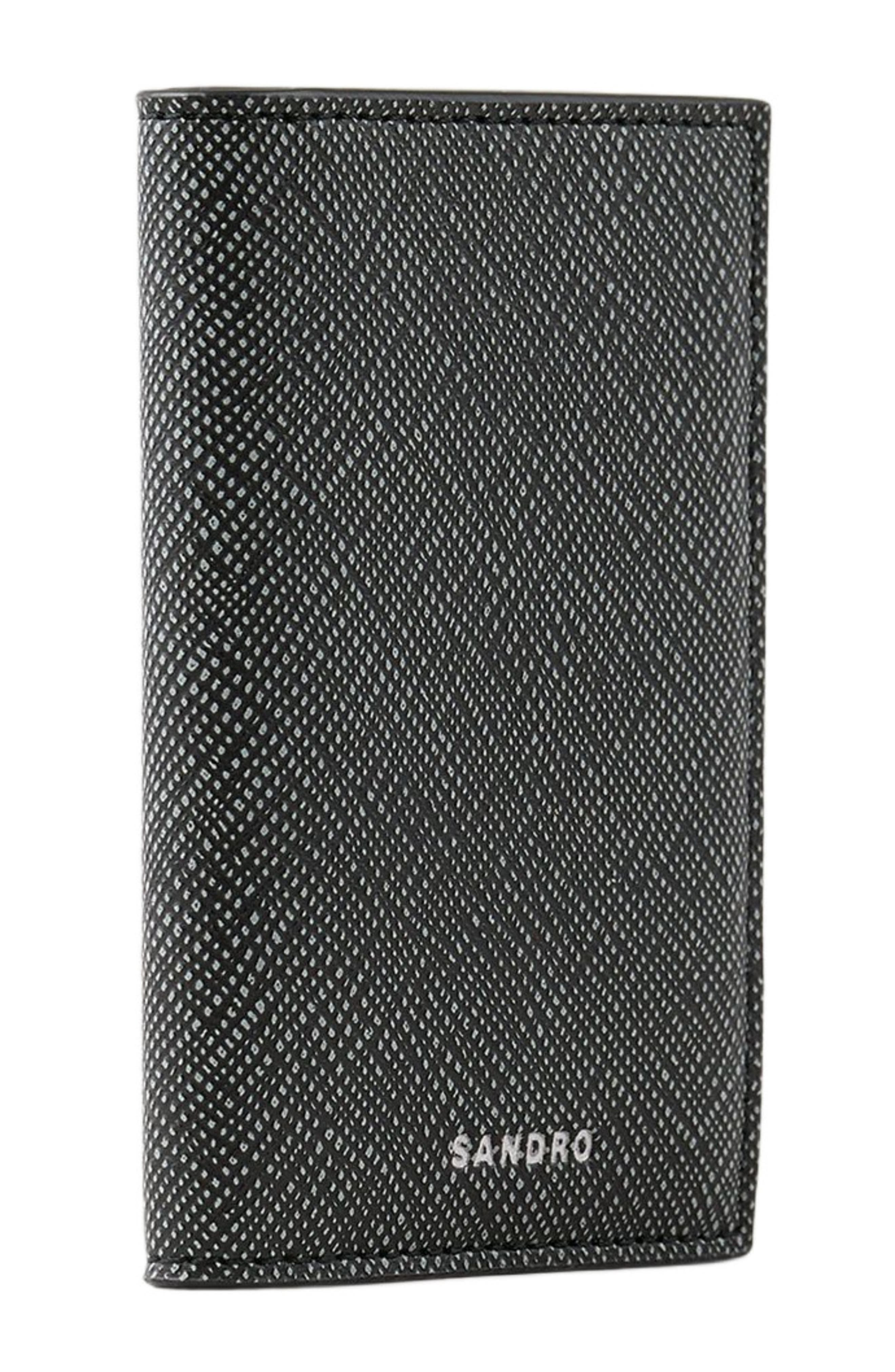 SANDRO Reconstituted leather leather wallet in Graphites at Nordstrom - 2